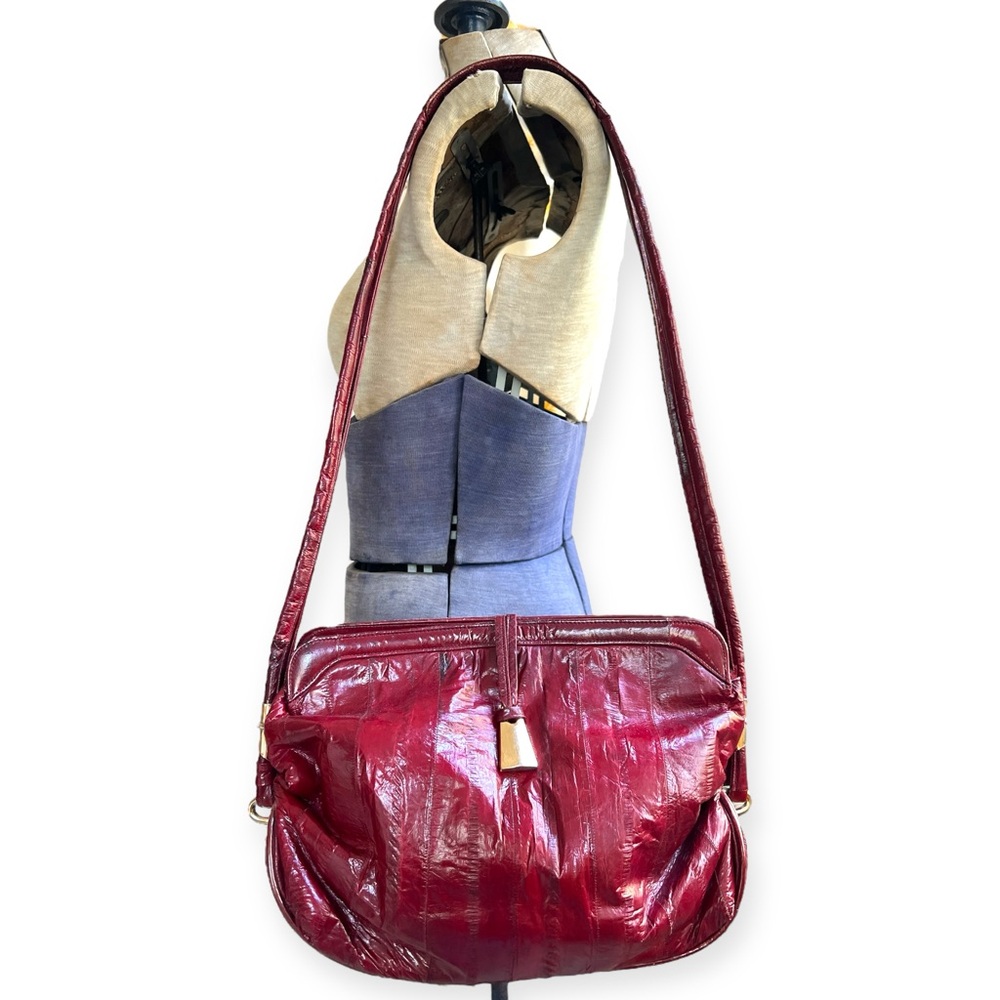 Vintage Red Eelskin Shoulder Bag